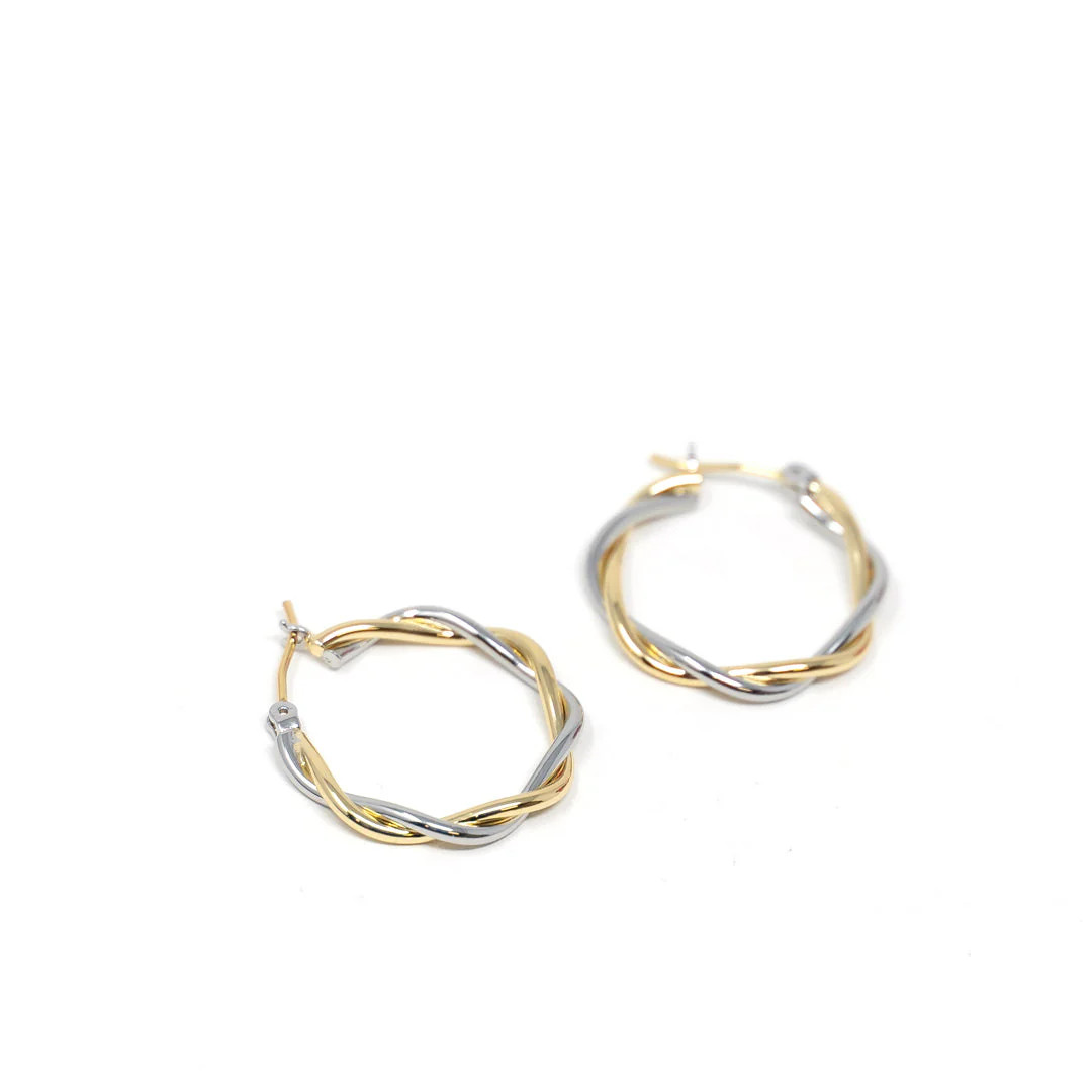 Two Tone Twisty Hoops | The Sis Kiss