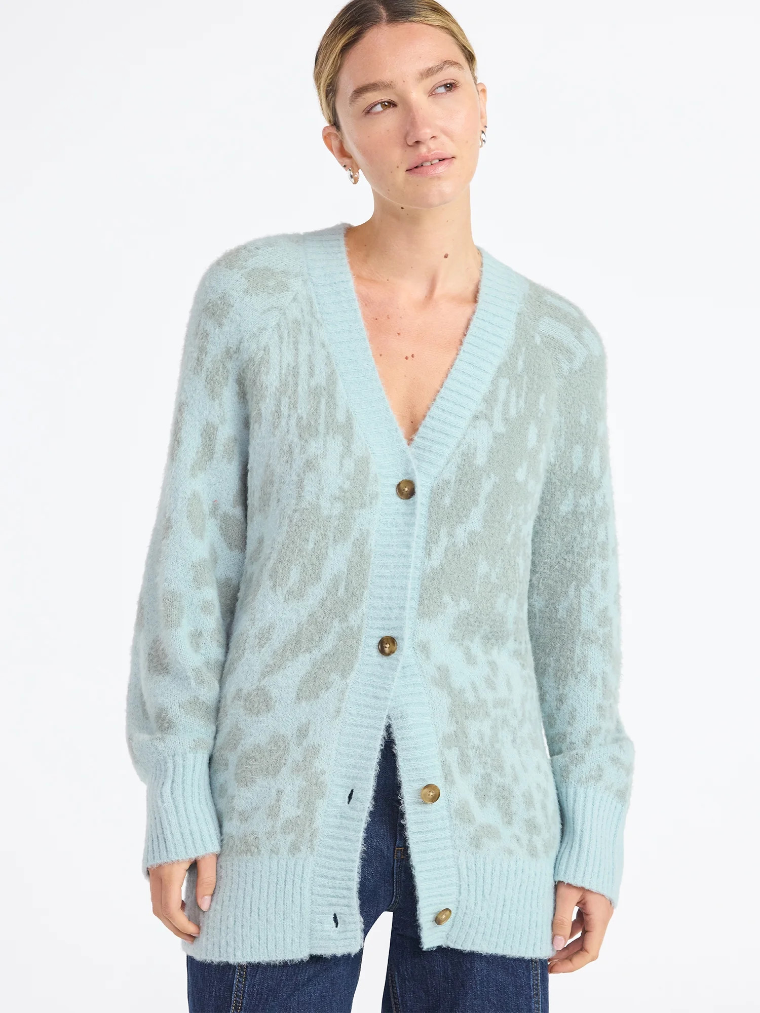 Scoop Women's and Women's Plus Oversized Cardigan Sweater, Lightweight, Sizes XS-4X | Walmart (US)