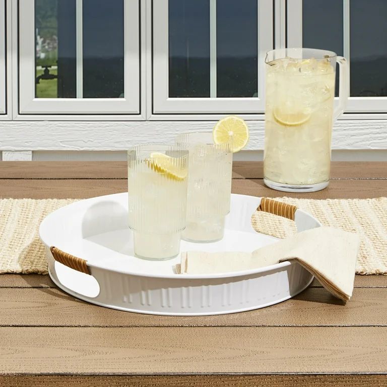 Better Homes & Gardens White Round Serving Tray | Walmart (US)