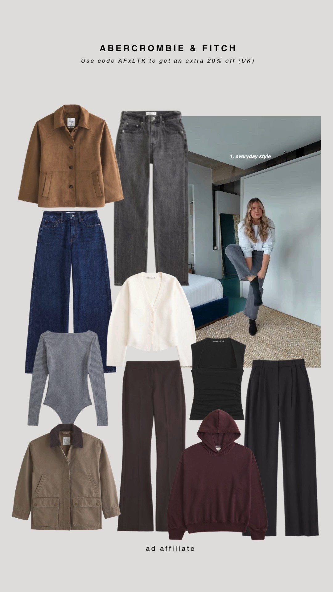 What I’m loving from the Abercrombie & Fitch promotion 🍁  25% off sweatshirts & sweatpants and 15% off everything else on site. Use code AFxLTK to get an extra 20% off already reduced prices for U.K shoppers

Autumn Outfit, Autumn Style, Autumn Fashion, Outfit Inspiration, Jeans, Sloane Trousers, Autumn Jacket, Black Top 

 

#LTKuk #LTKxAF #LTKautumn