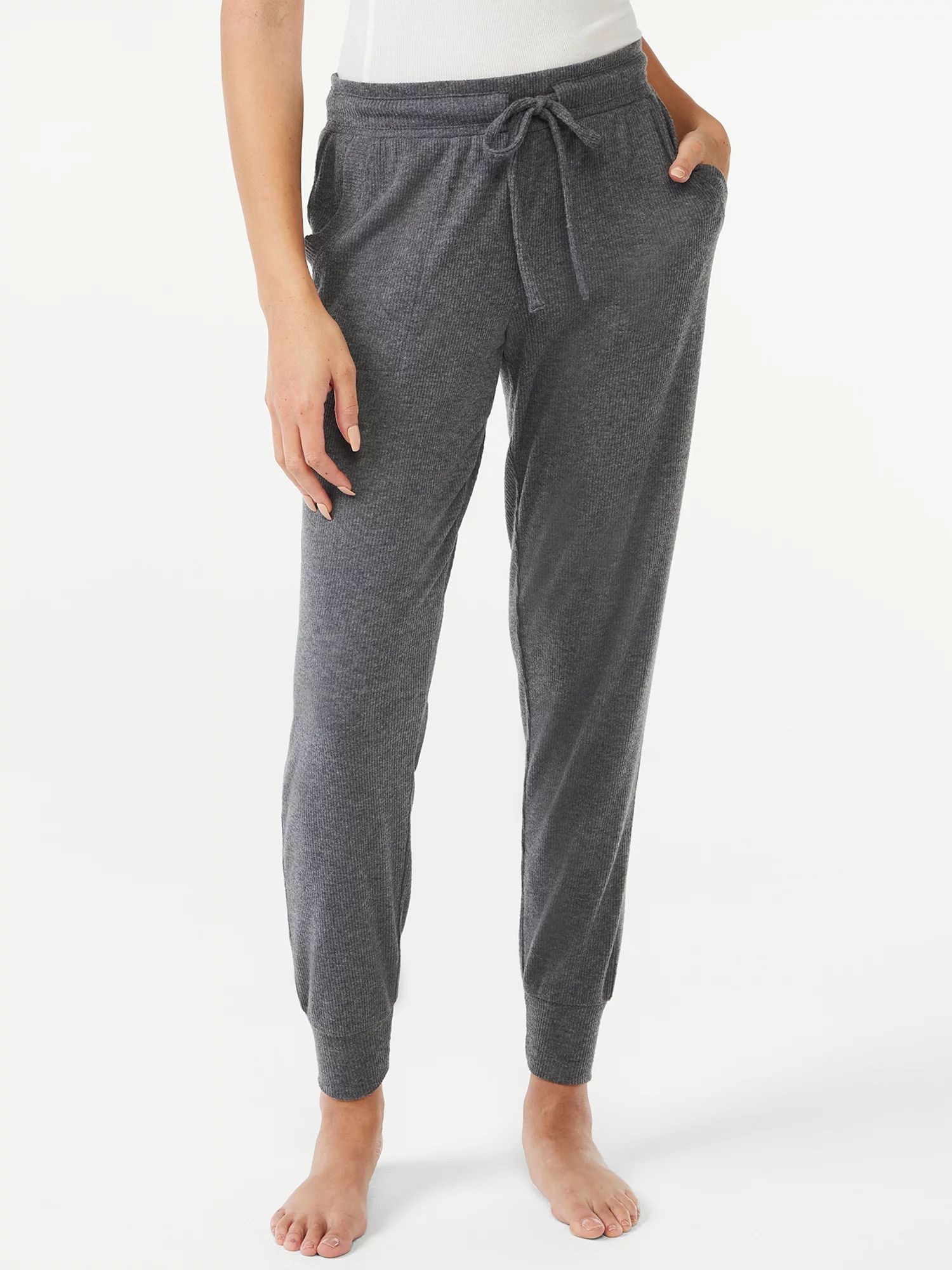 Joyspun Women's Hacci Knit Sleep Joggers, Sizes up to 3X - Walmart.com | Walmart (US)