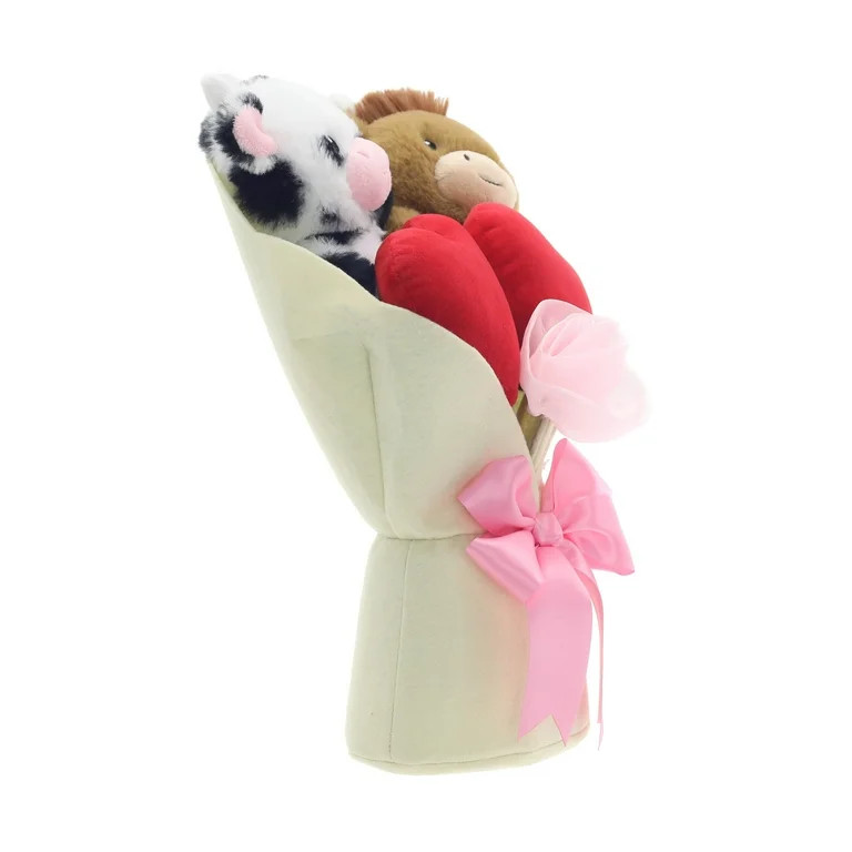 Medium Cow Bouquet Plush, White, 13", Valentine's Day by Way To Celebrate | Walmart (US)