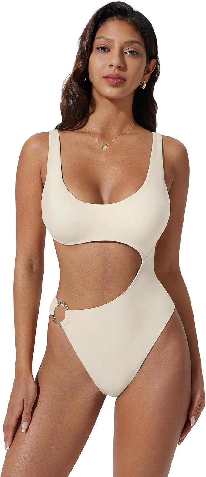 SUUKSESS Women Sexy One Piece Tummy Control Swimsuit Cutout Backless Bathing Suit | Amazon (US)