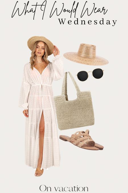 Such a gorgeous & elegant beach dress! Perfectly paired with a straw hat & raffia sandals. Bag, sandals & sunglasses are all from #Amazon & are super affordable !

#LTKstyletip #LTKtravel #LTKsalealert
