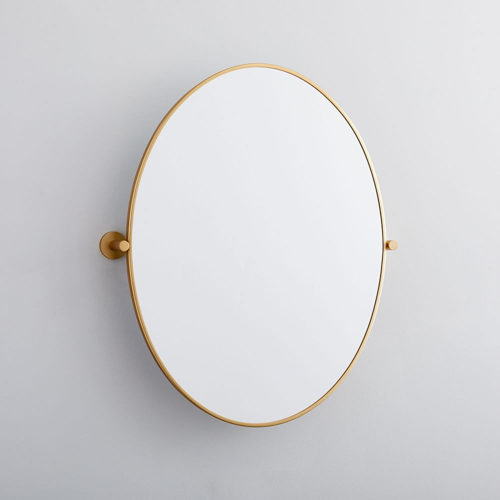 Metal Frame Pivot Oval Wall Mirror - 26" | West Elm (US)