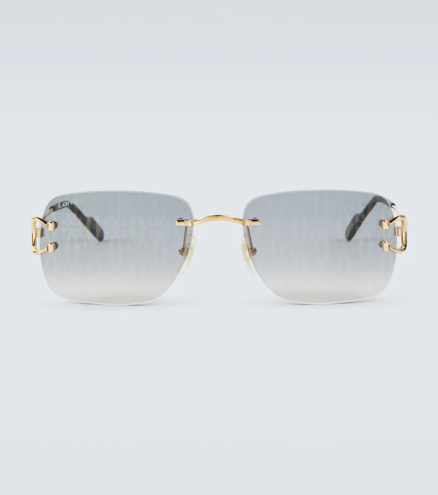 Cartier Eyewear Collection Monogram rectangular sunglasses | Mytheresa (US/CA)