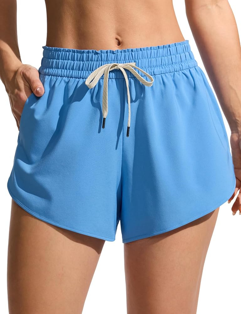 CRZ YOGA Relaxed Fit Dolphin Board Shorts for Women 3.5" - High Waisted Swim Beach Bathing Trunks... | Amazon (US)