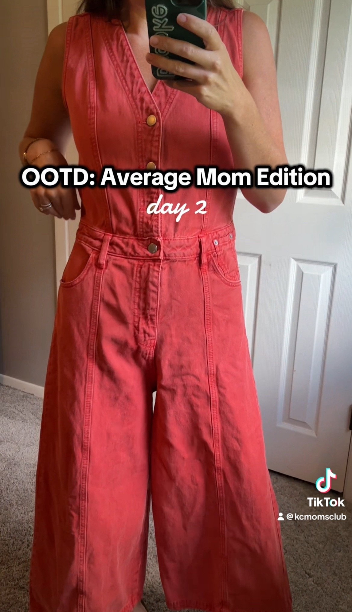 day 2: Outfit of the Day Average Mom Edition — as seen on tiktok — Target Red Denim Jumpsuit 🎯

#LTKStyleTip #LTKFindsUnder50 #LTKSaleAlert