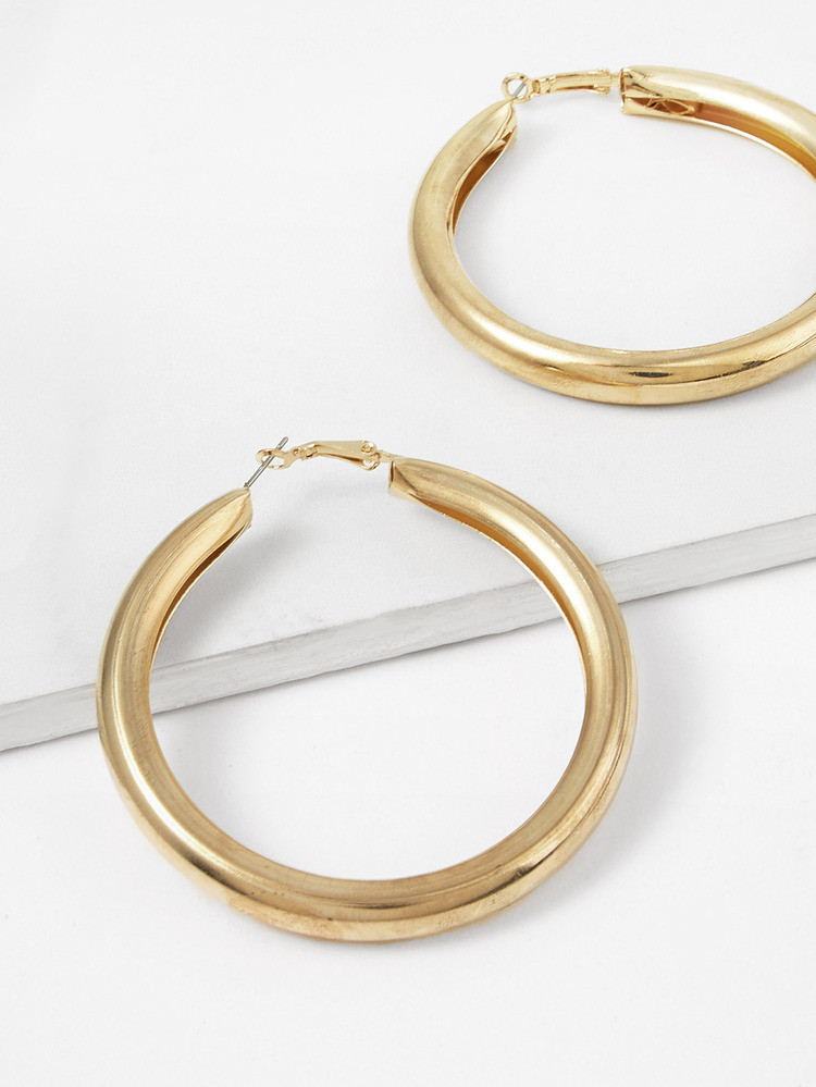 Open Metal Hoop Earrings 1pair | SHEIN