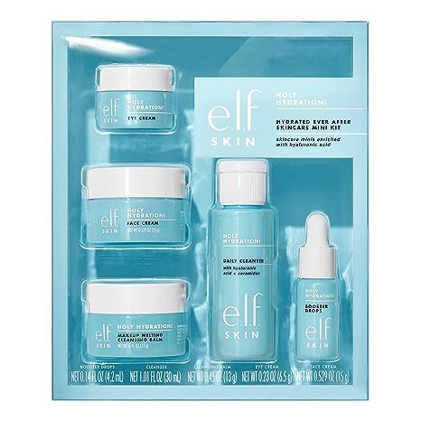 e.l.f.SKIN Hydrated Ever After Skincare Mini Kit, Cleanser, Makeup Remover, Moisturizer & Eye Cre... | Amazon (US)