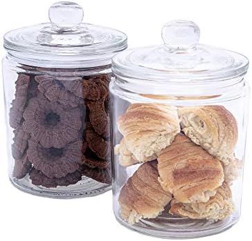 Airtight Glass Cookie and Candy Jars with Lids – Round Flour and Sugar Canisters – Half Gallo... | Amazon (US)