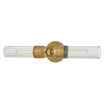 Morant Two Light Bath Wall Sconce w/ Fluted Glass Shades | Wayfair North America