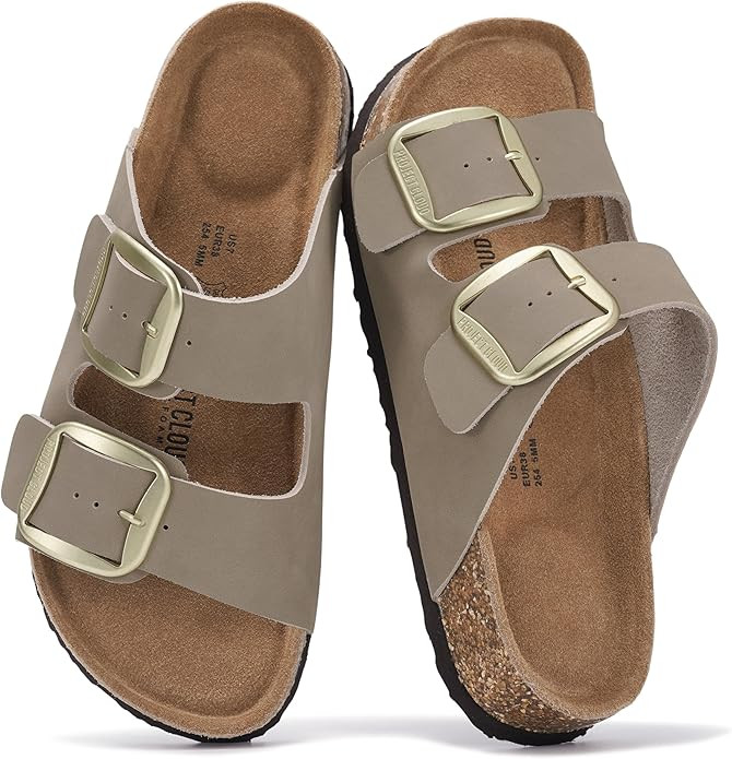 Project Cloud 100% Genuine Leather Flat Sandals for Women 2026 Comfortable Beach Essentials Women... | Amazon (US)