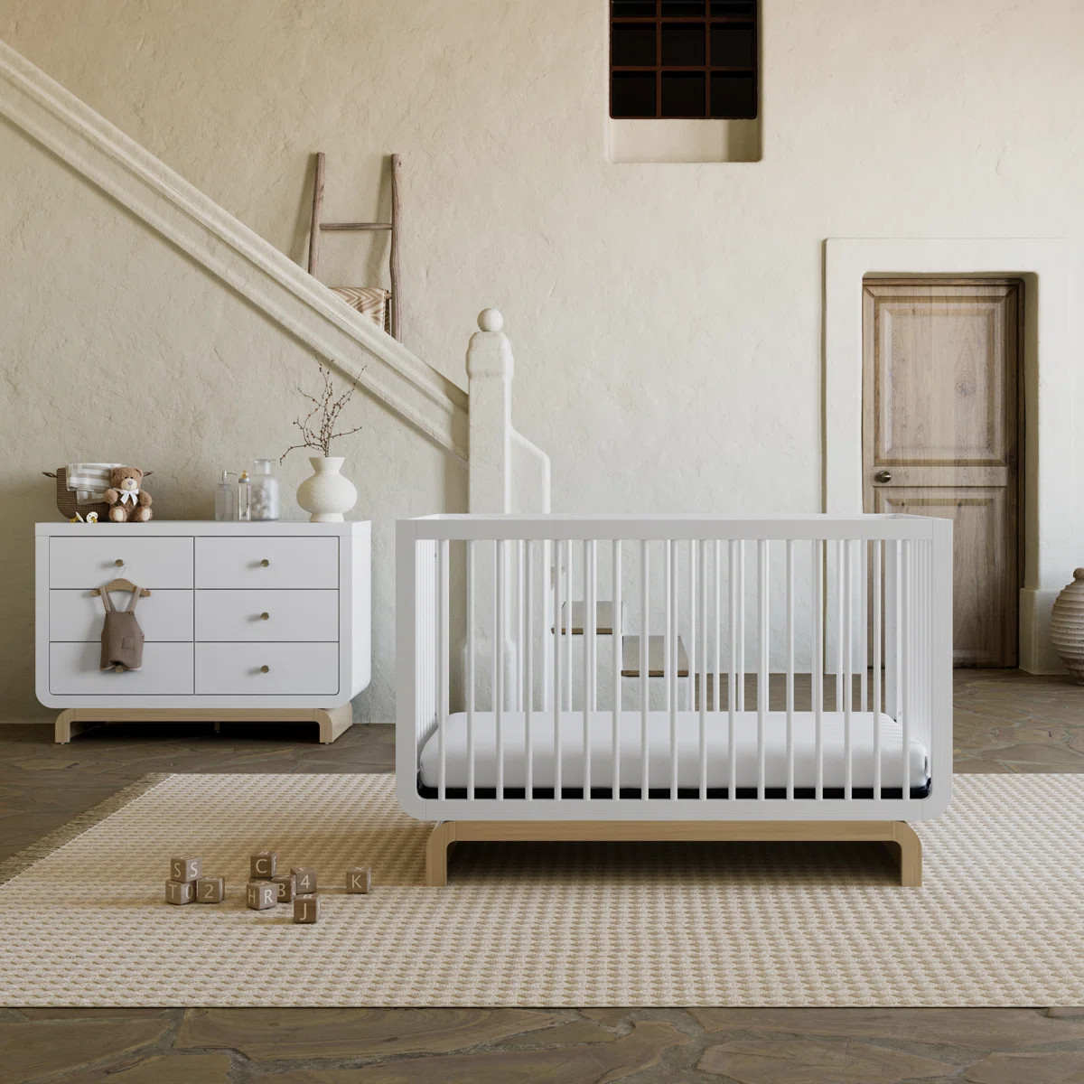 Santorini 5-In-1 Convertible Crib And 6 Drawer Dresser 2-Piece Nursery Set | Wayfair North America