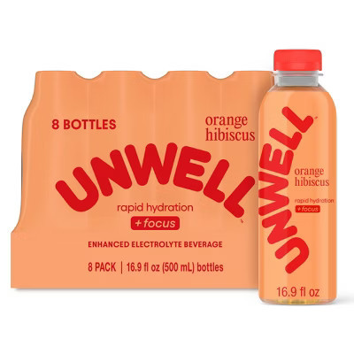 UNWELL Hydrate+Focus Orange Hibiscus Sports Drink - 8pk/16.9 fl oz | Target