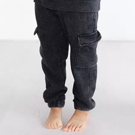 Grayson Little Toddler Boys Drawstring Waist Slim Relaxed Fit Fleece Jogger Pant, 18 Months, Black | JCPenney