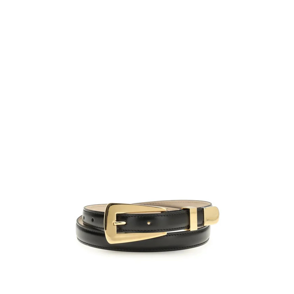 Khaite Black Calf Leather Bos Taurus Regular Belt | VAZLUXE