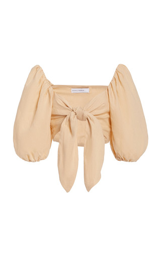 Idrissy Tie-Front Linen Crop Top | Moda Operandi Global
