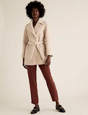 Textured Belted Wrap Coat | M&S Collection | M&S | Marks & Spencer (UK)
