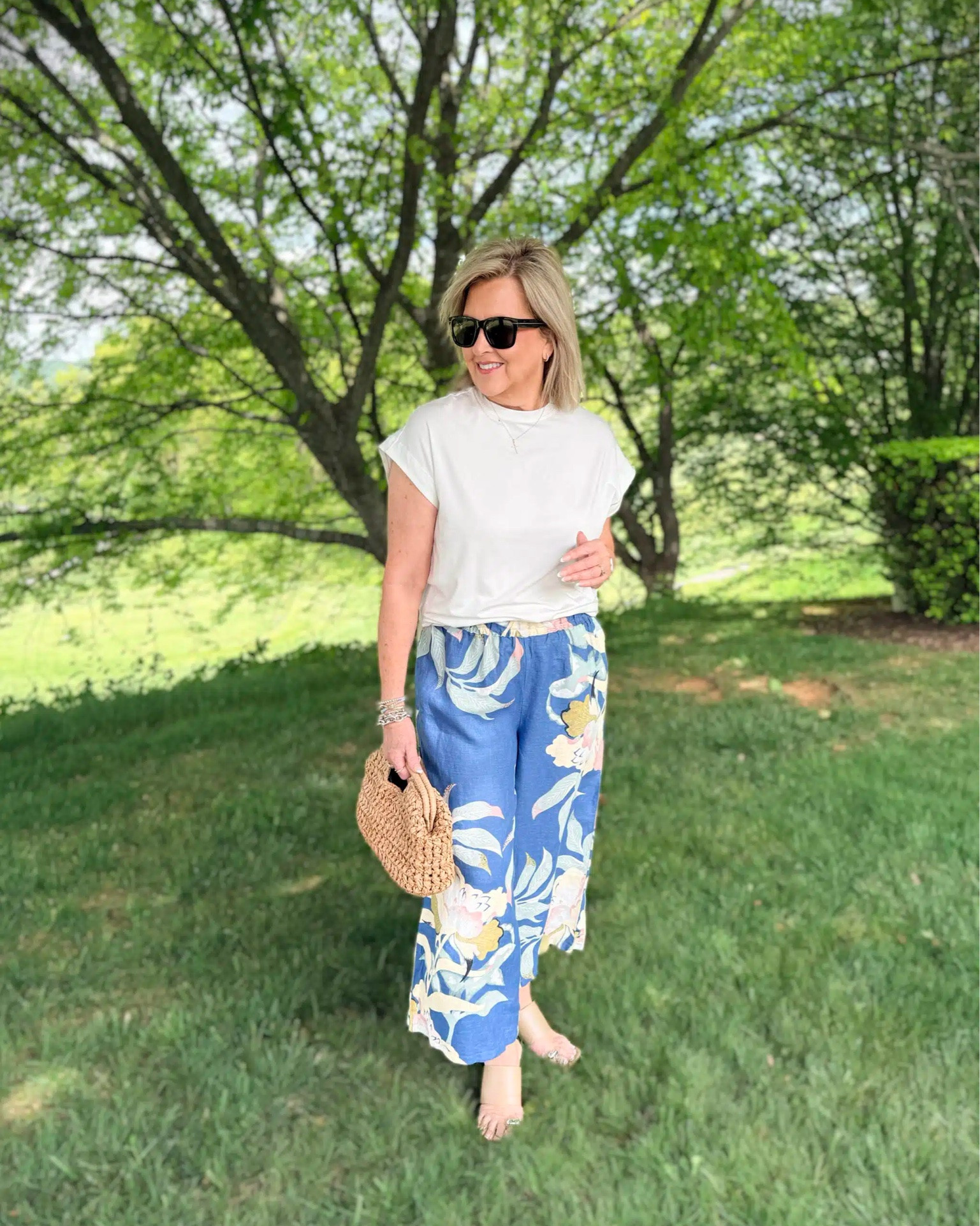These pants are easy to style and they’re comfortable. These pants also have a strapless top that matches, but I’ve opted for a solid muscle tee. I am wearing a medium in both pieces.

#LTKootd #LTKOver40 #LTKWorkwear