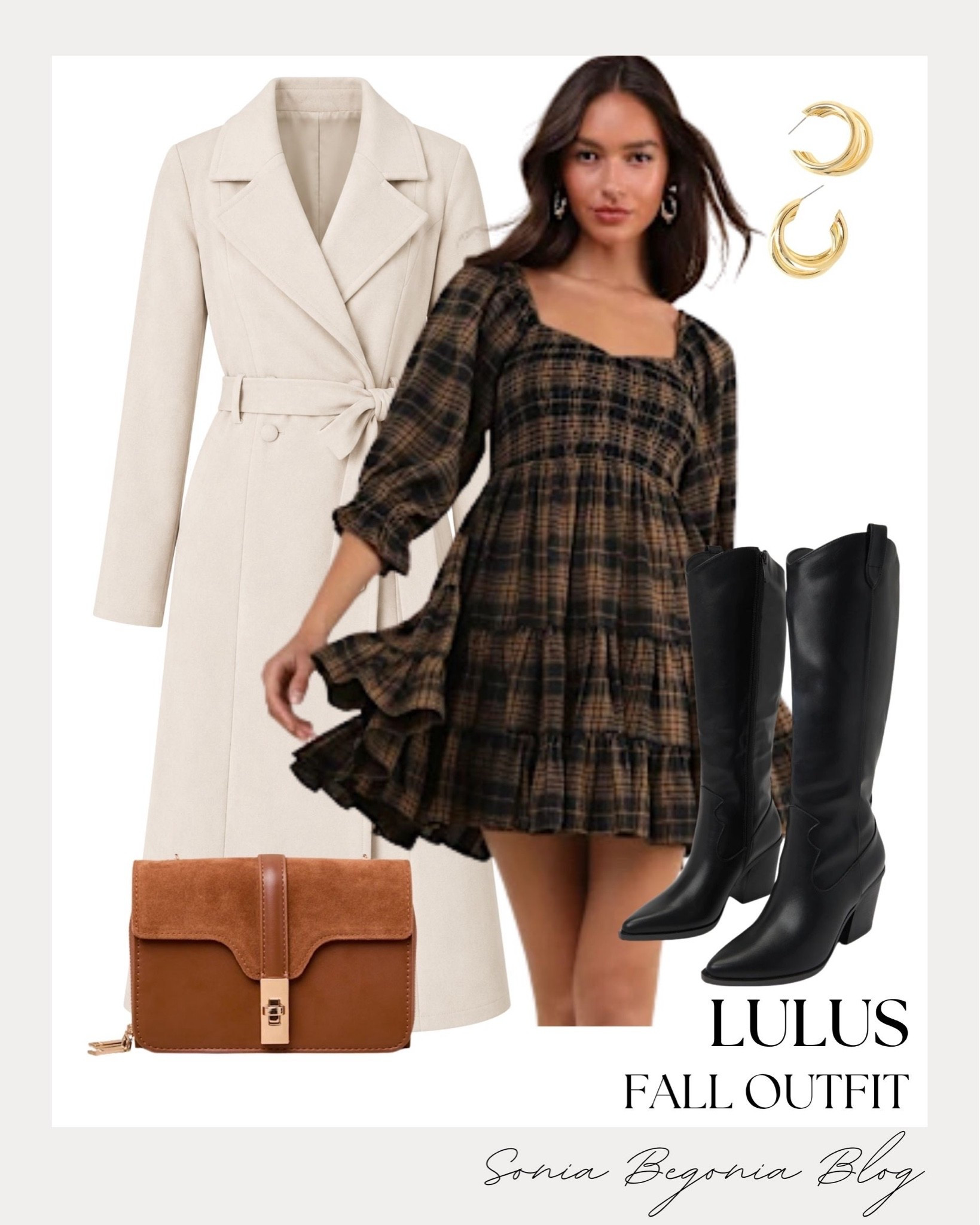 Chic autumn outfit inspo! 🍂

I styled a brown plaid square-neck mini dress paired with a tailored cream trench coat and black knee-high boots.

I added a rich brown suede crossbody bag and classic gold hoop earrings for a polished fall look. ✨

#Lulus #FallStyle #LTKfall #AutumnFashion #OOTD #TrenchCoat #PlaidDress #FallOutfits

#LTKootd #LTKSeasonal