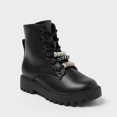 Kids' Bronx Lace-Up Combat Boots - art class™ Black | Target