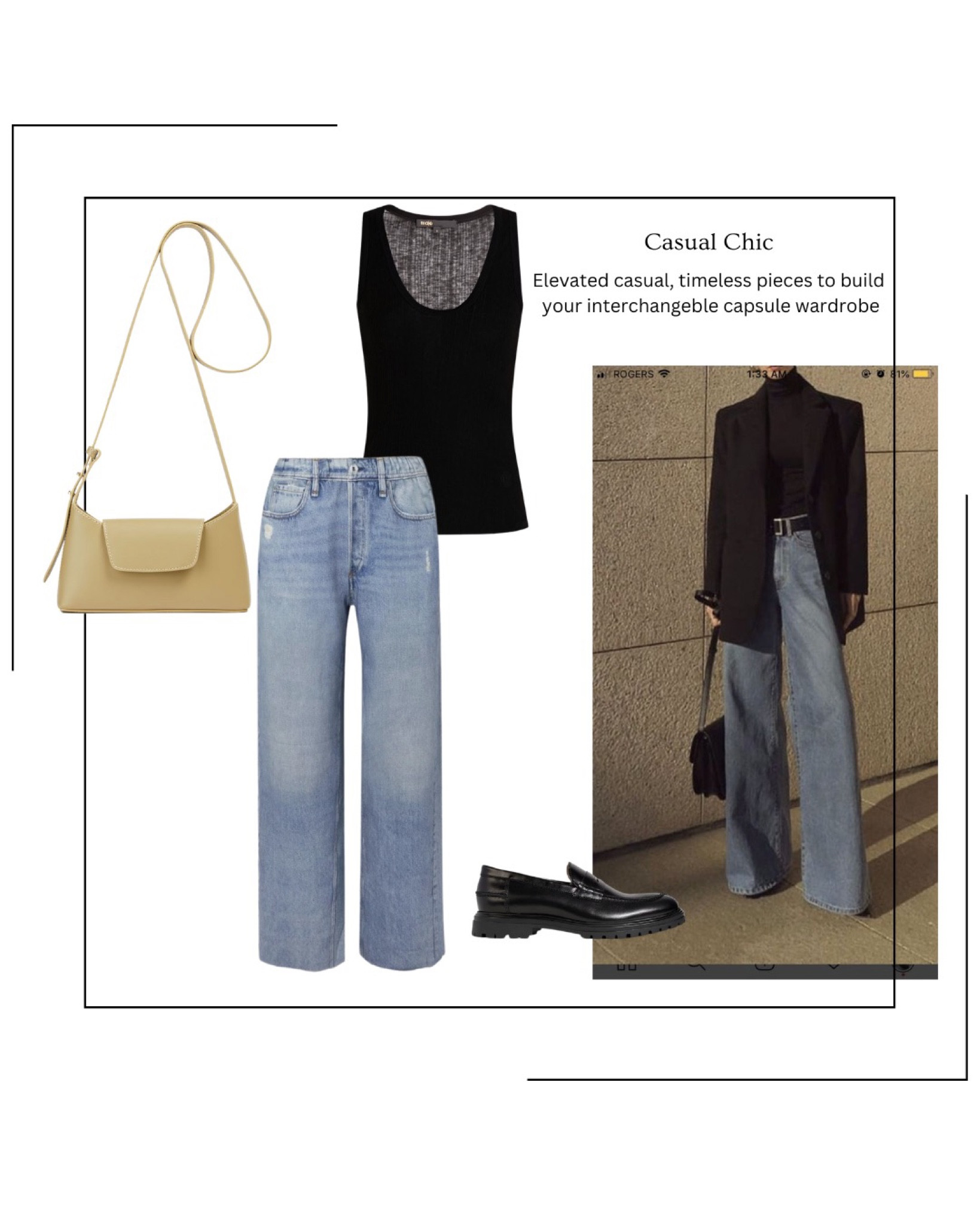 CASUAL CHIC 
Sourced from #theoutnet casual chic timeless outfit to add into your interchangeable capsule wardrobe 

#denimjeans #jeansfit #elevatedcasualoutfit  

#LTKCyberWeek #LTKstyletip