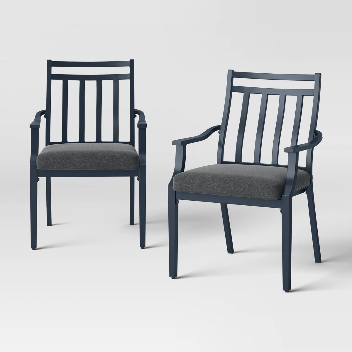 2pc Fairmont Stationary Outdoor Patio Dining Chairs Arm Chairs Black - Threshold™ | Target