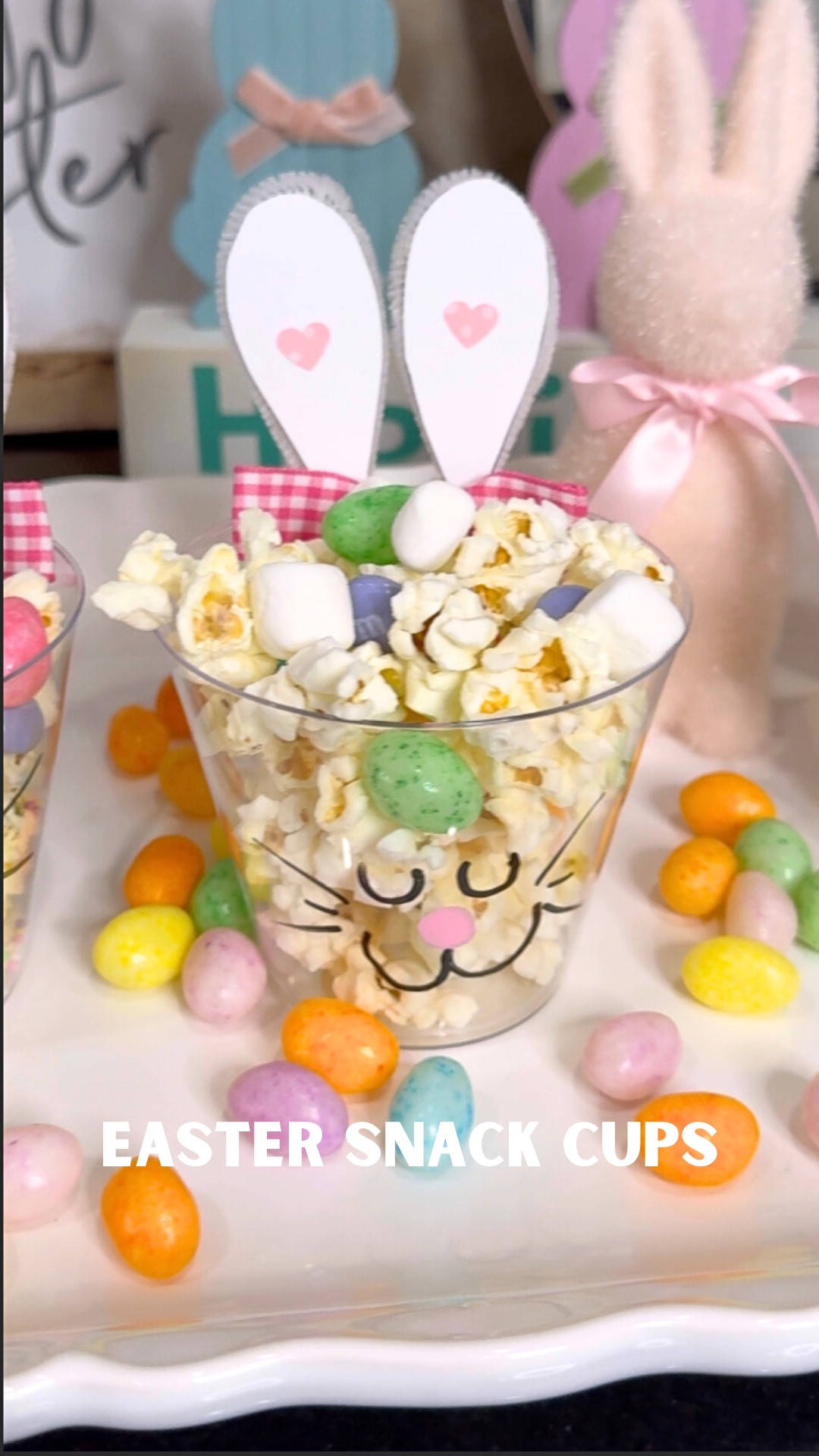 Easter bunny cups, can be used for snacks or gifting! 🐰✨#easter #diyideas #diy #easterparty #crafty #party 

#LTKSeasonal #LTKParties