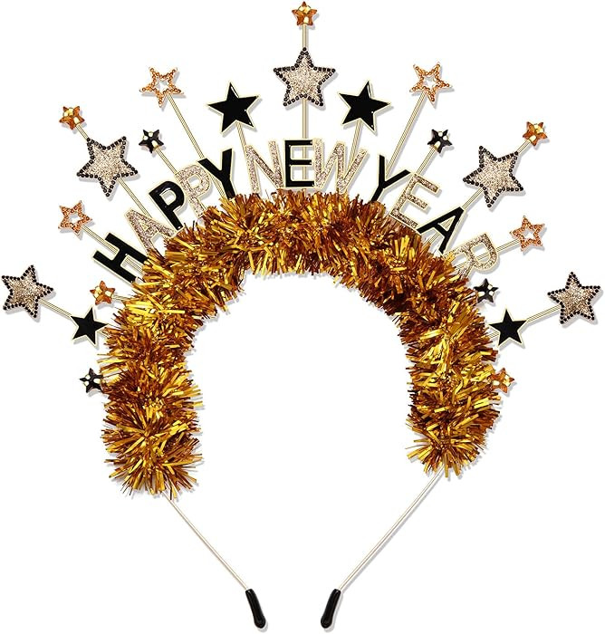FAERLIIRY Happy New Year Headband 2025 New Years Headband for Women Star Glitter Headpiece Holida... | Amazon (US)