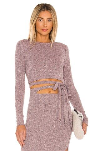 Lovers + Friends Cailey Wrap Top in Heather Mauve from Revolve.com | Revolve Clothing (Global)
