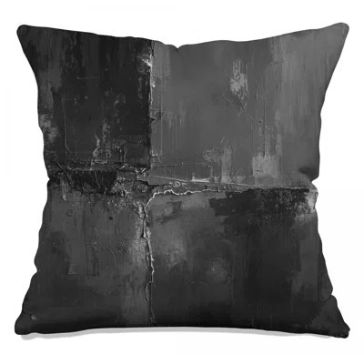 Monochrome Textured Abstract Double Sided Throw Pillows | Wayfair North America