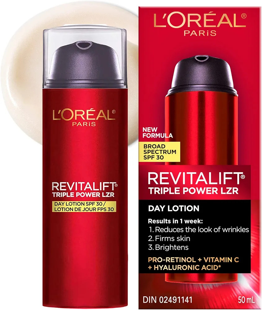 L’Oréal Paris SPF 30 Daily Moisturizer Lotion with Pro-Retinol, Vitamin C & Hyaluronic Acid, R... | Amazon (CA)