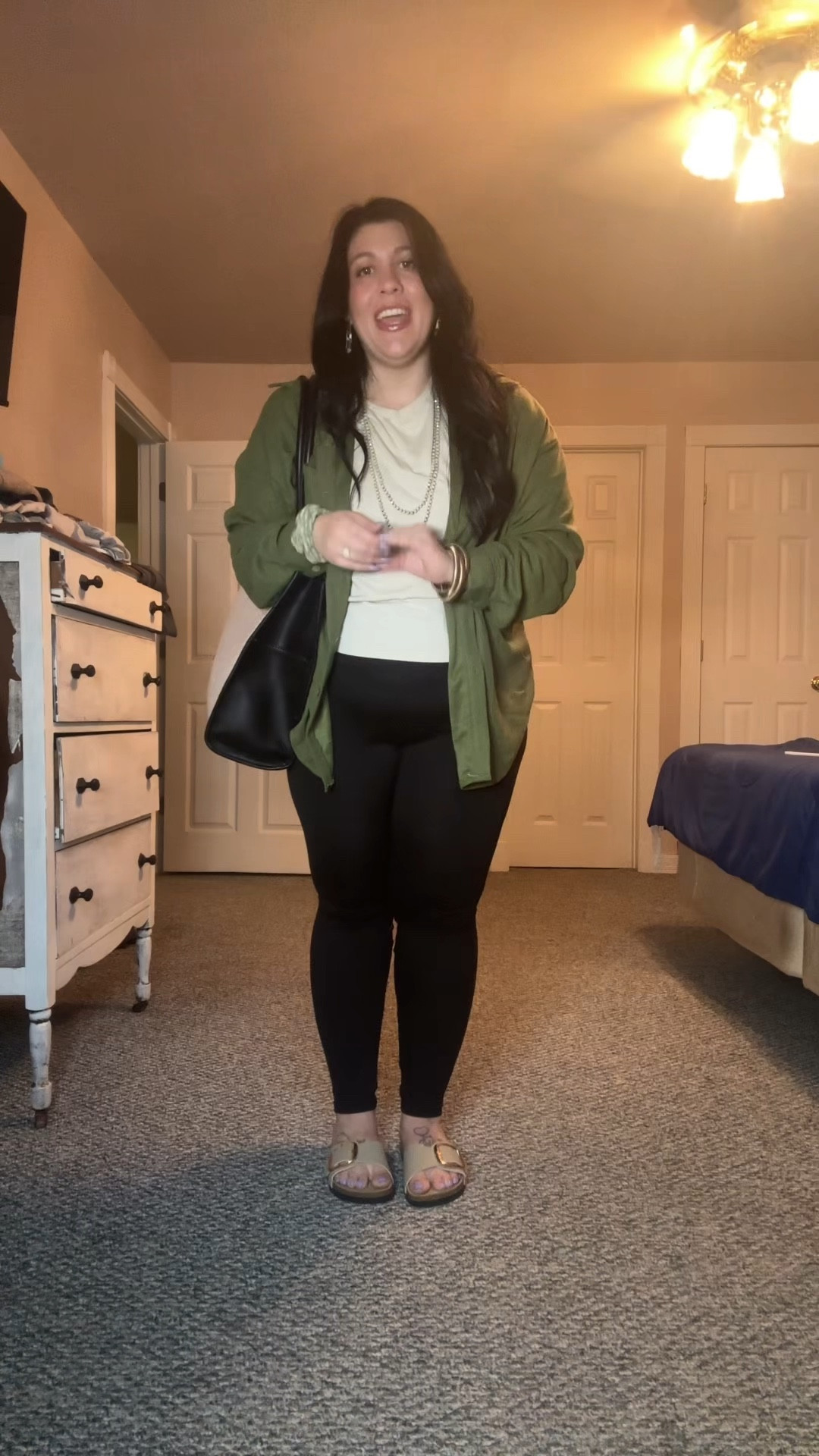 Comfy. Casual. Chic. A comfy button down paired with your favorite leggings and chic sandals always looks out together  

#LTKStyleTip #LTKFindsUnder50 #LTKFindsUnder100