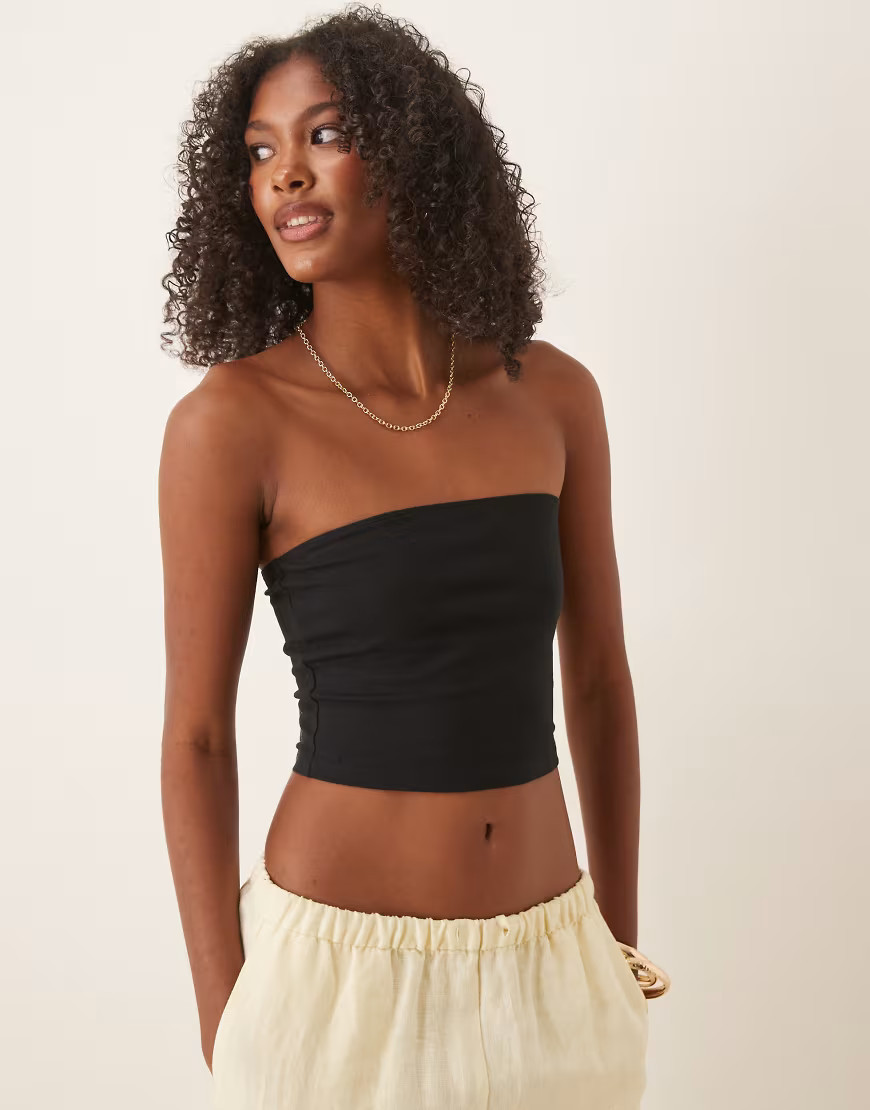 ASOS DESIGN ultimate cropped bandeau top in black | ASOS (Global)