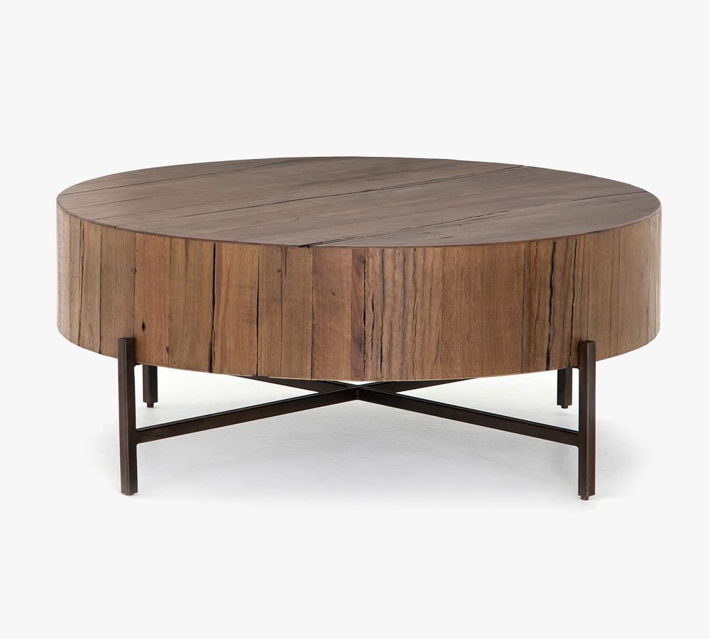 Fargo 40" Round Reclaimed Wood Coffee Table | Pottery Barn (US)