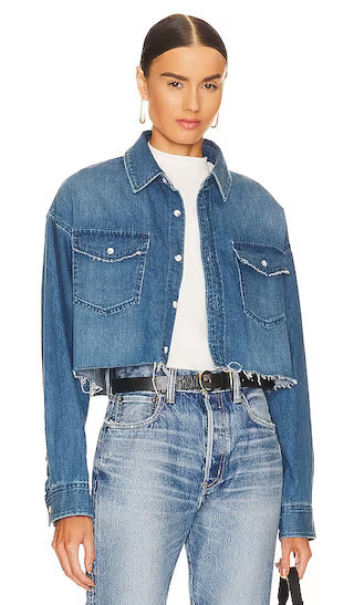 Medina Cropped Shirt in Light Blue | Revolve Clothing (Global)