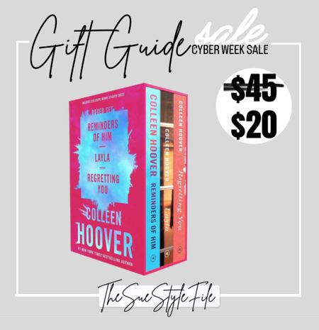 Colleen Hoover  book sale . Early Black Friday sale. Black Friday sale. Gift guide for her. gift guide 2023. Gift guide for teens. Gift guide under $30. Holiday gifting. Stocking stuffer. Fall fashion. Gift guide for her. Favorite things party. Christmas gift guide.  2023 gift guide 
Sale





#LTKHoliday #LTKCyberWeek #LTKGiftGuide