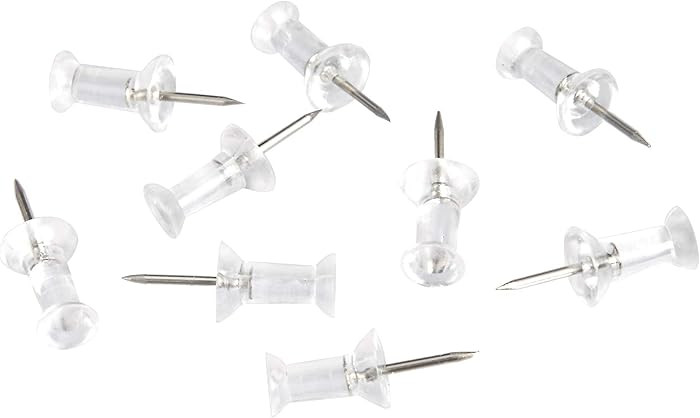 Amazon Basics Push Pins Tacks, Steel Point, Clear Plastic Head, for Bulletin Board, Maps, Posters... | Amazon (US)
