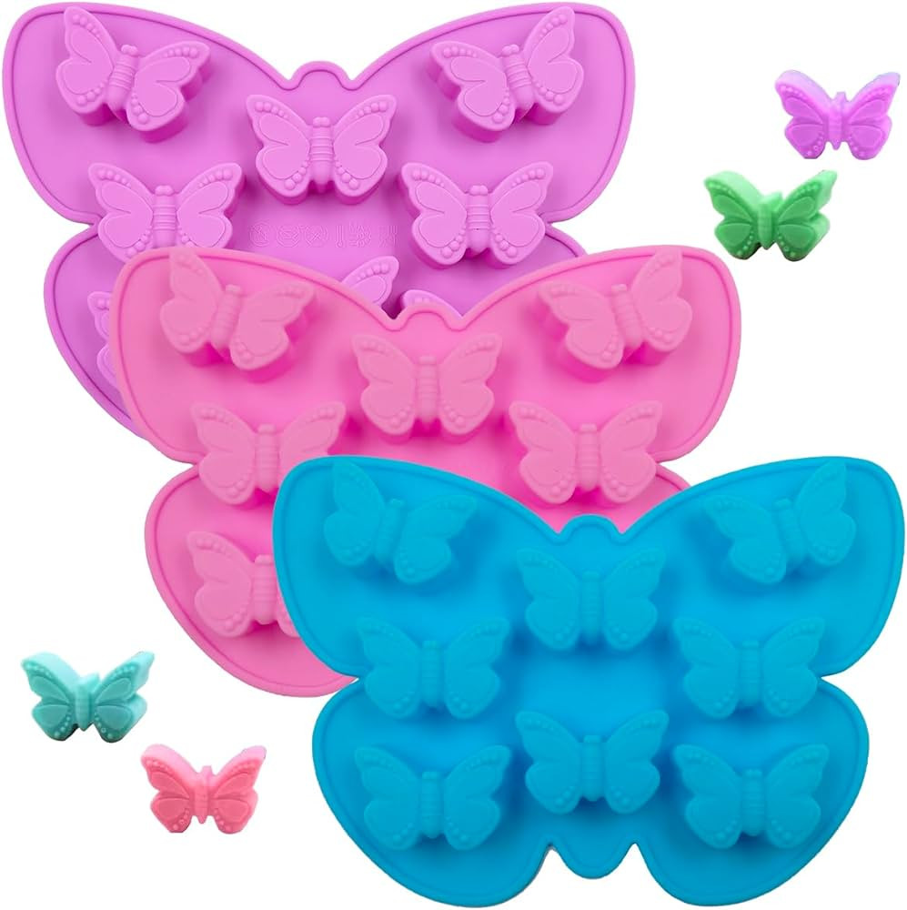3 PCS Butterfly Mold Silicone,YuCool Chocolate Candy Gummy Baking,Butterfly Ice Cube Tray,Butterf... | Amazon (US)