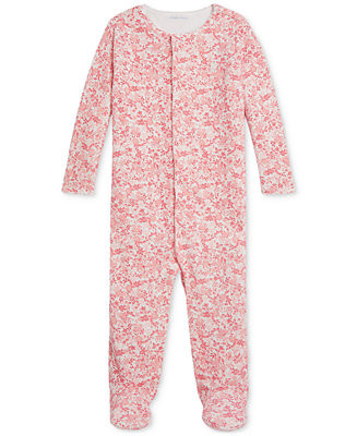 Baby Girls Floral Velour Coverall | Macy's