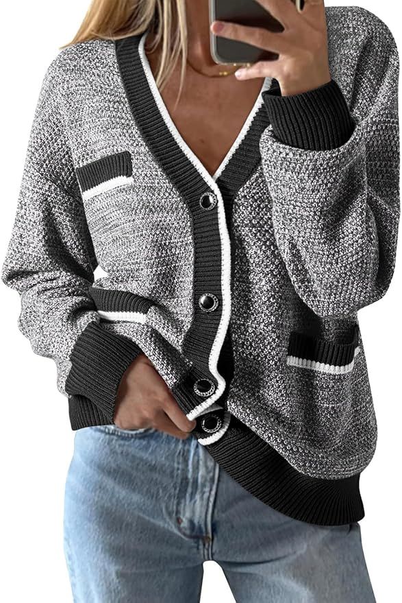 Dokotoo Cardigan Sweaters for Women Classy Outfits Front Button Down Womens Cardigan with Pockets... | Amazon (US)