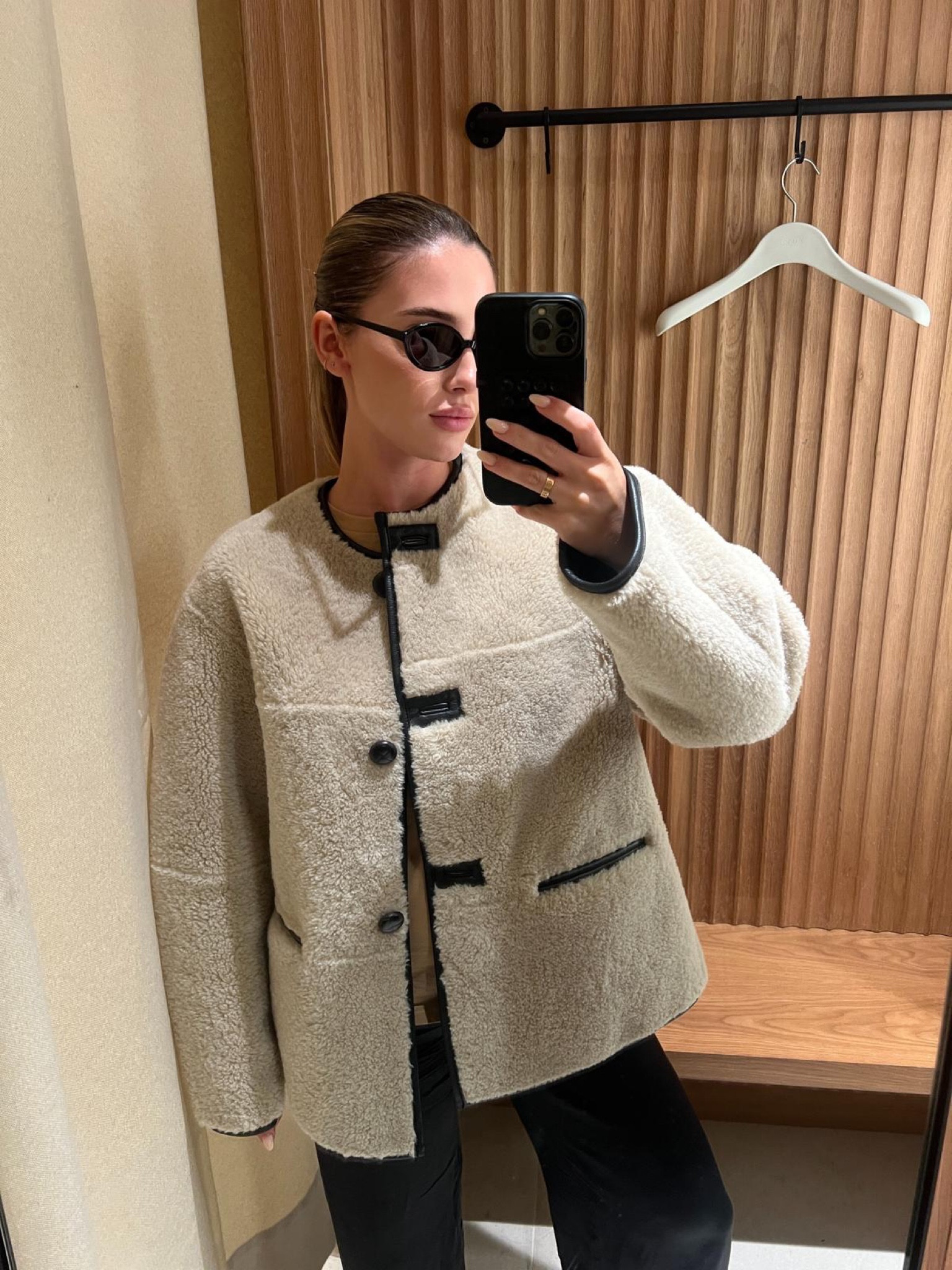 Mango coat, Fur coat, Black sunglasses, Silk pants, Black pants 

#LTKstyletip #LTKeurope #LTKwinter