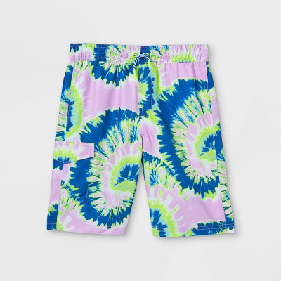 Boys' Tie-Dye Volley Swim Trunks - Cat & Jack™ Purple | Target