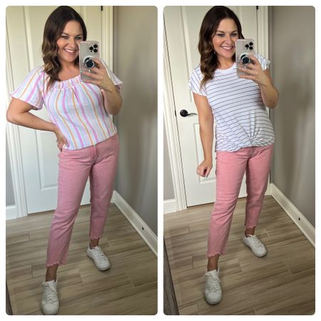 These cropped boyfriend jeans are the perfect pants for spring #ad. Walmart is killing with their spring arrivals, and these outfits are great options for the classroom. As a teacher, I love a comfy and trendy outfit! #walmartpartner #walmartfashion #walmart

#LTKFind #LTKstyletip #LTKunder50
