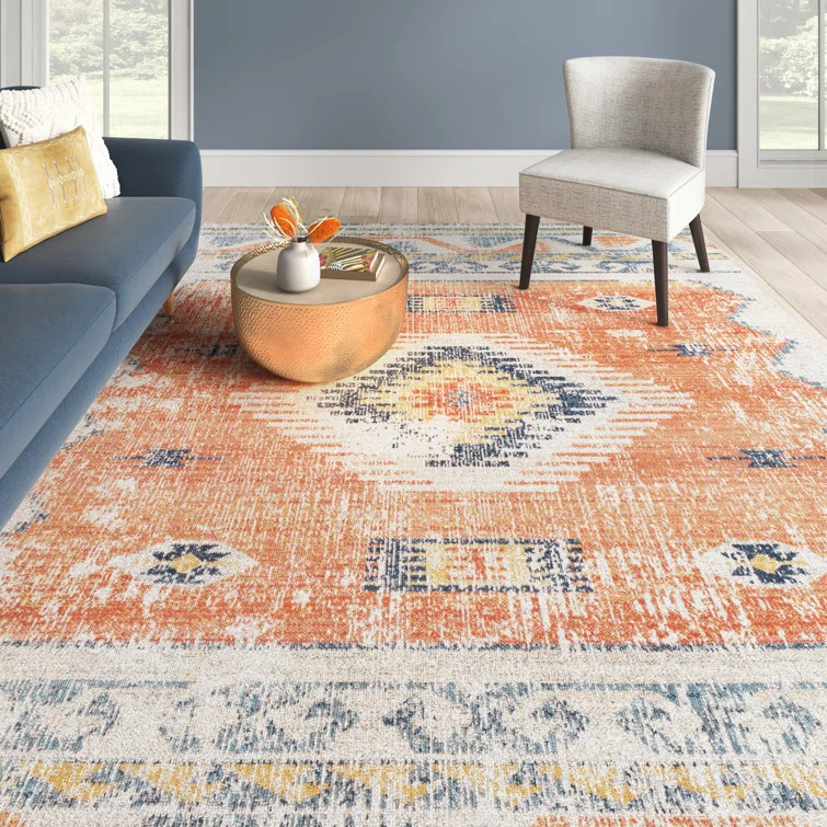 Enciso Power Loom Orange Indoor/Outdoor Rug | Wayfair North America