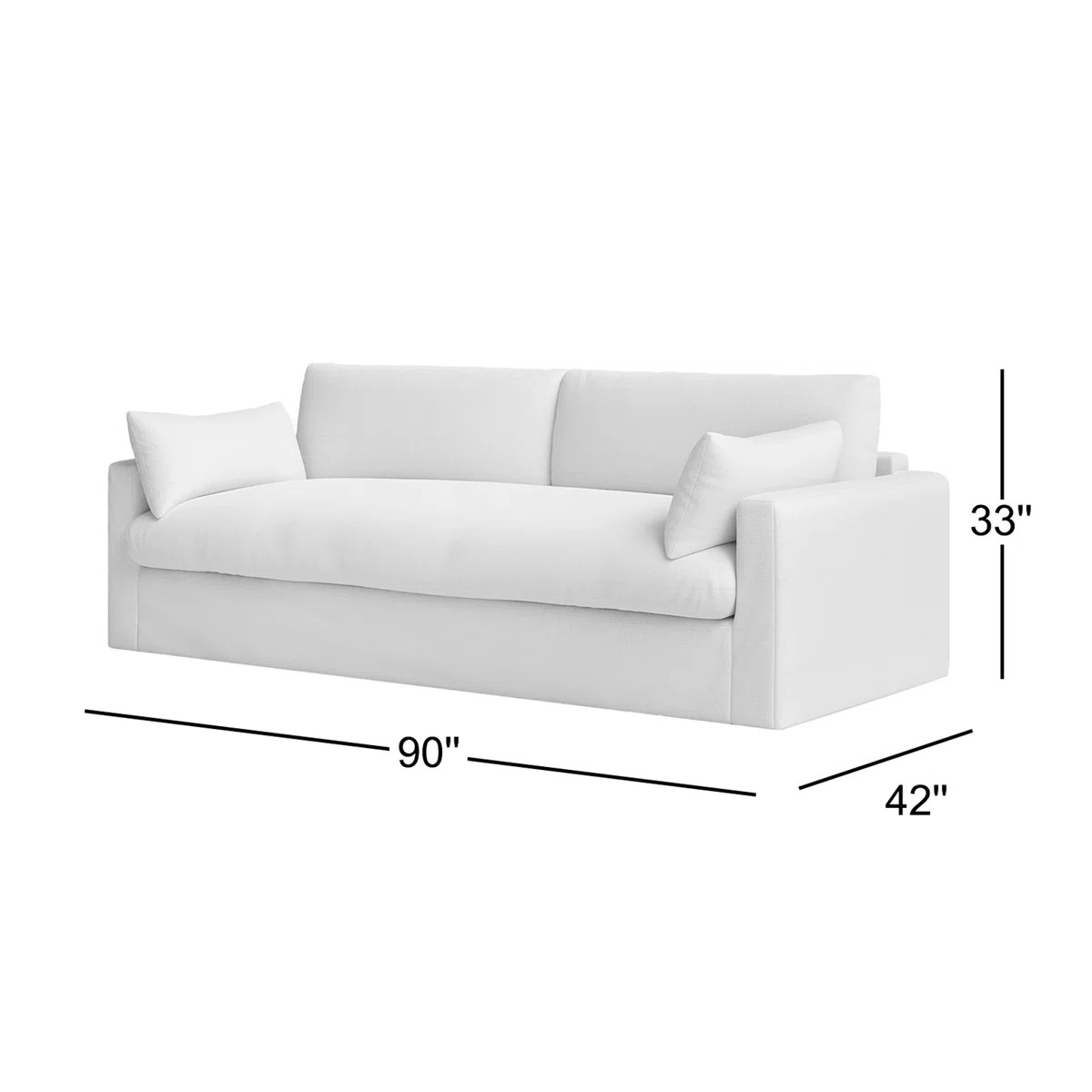 Birch Lane™ Luna 90" Square Arm Slipcovered Sofa with Reversible Cushions & Reviews | Wayfair | Wayfair North America