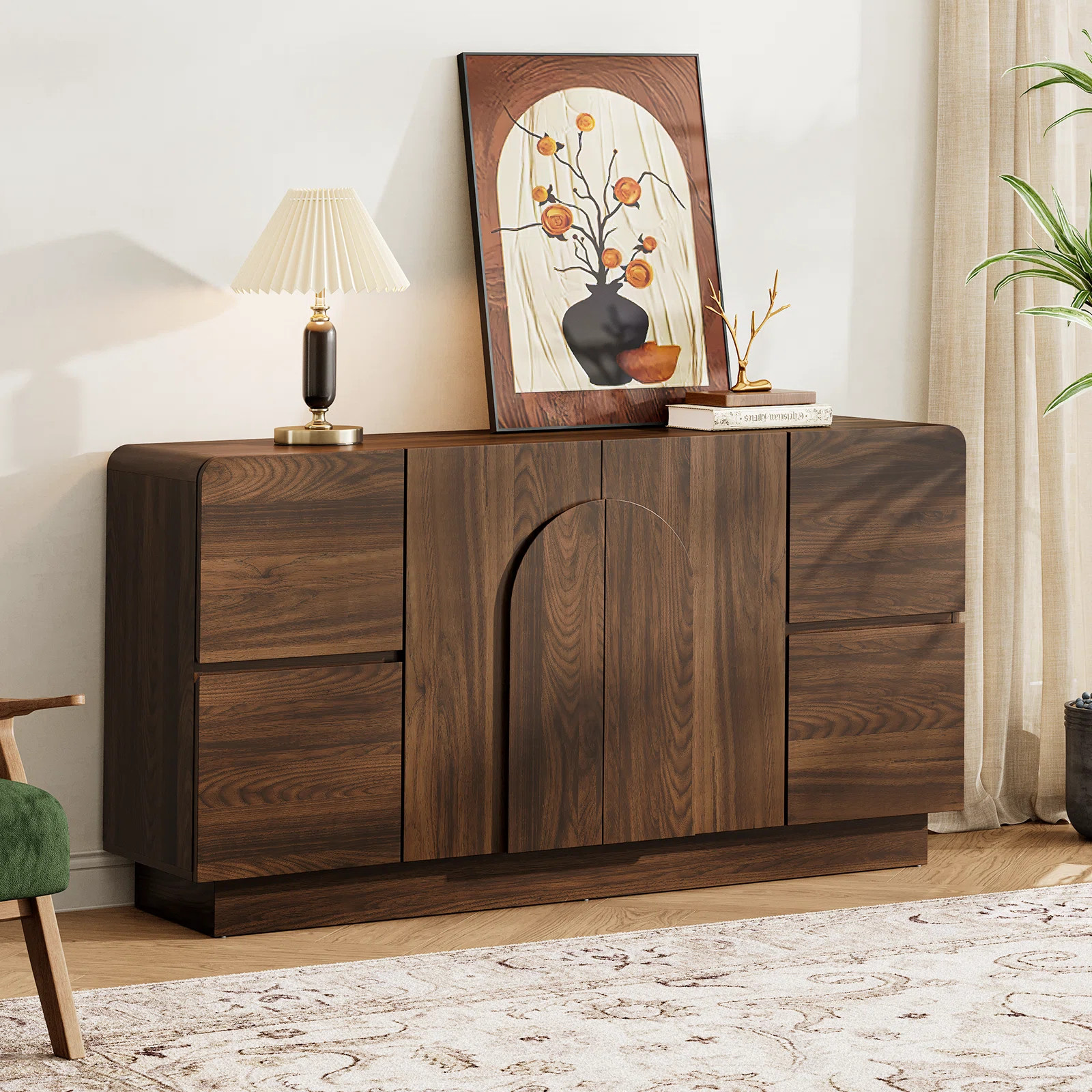 60" Sideboard With Adjustable Shelf & 4 Drawers | Wayfair North America