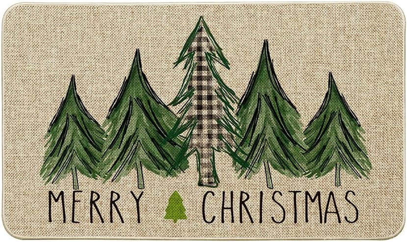 Artoid Mode Merry Christmas Trees Christmas Decorative Doormat, Seasonal Winter Christmas Holiday... | Amazon (US)