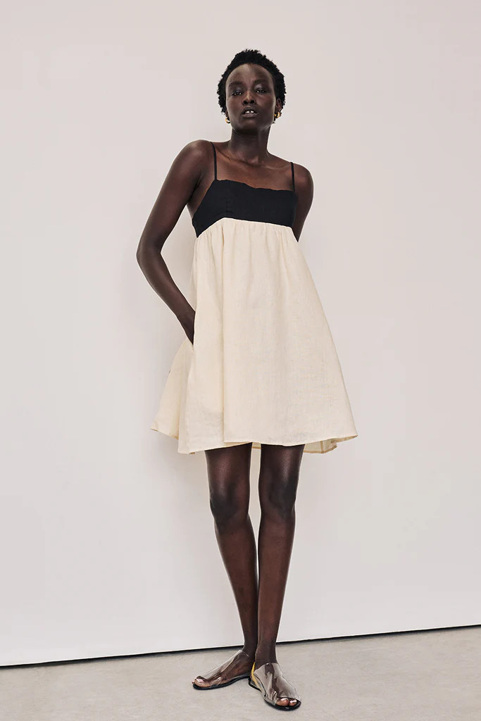 ELENA BUTTERMILK LINEN MINI DRESS | DISSH